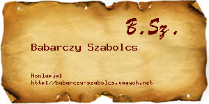 Babarczy Szabolcs névjegykártya