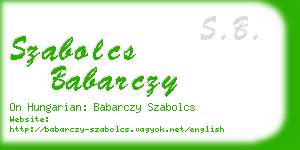 szabolcs babarczy business card